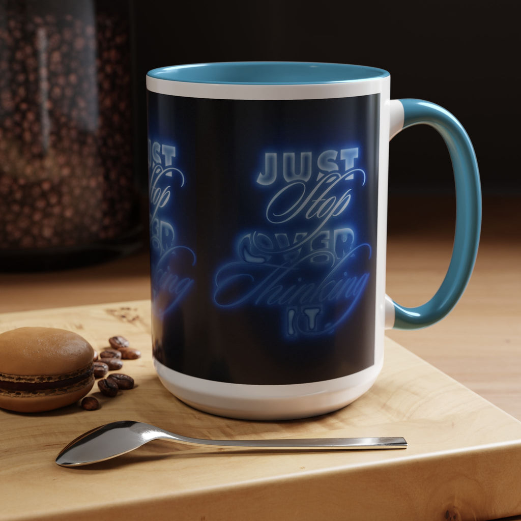 Reality Department - Just Stop Overthinking Neon Coffee Mug