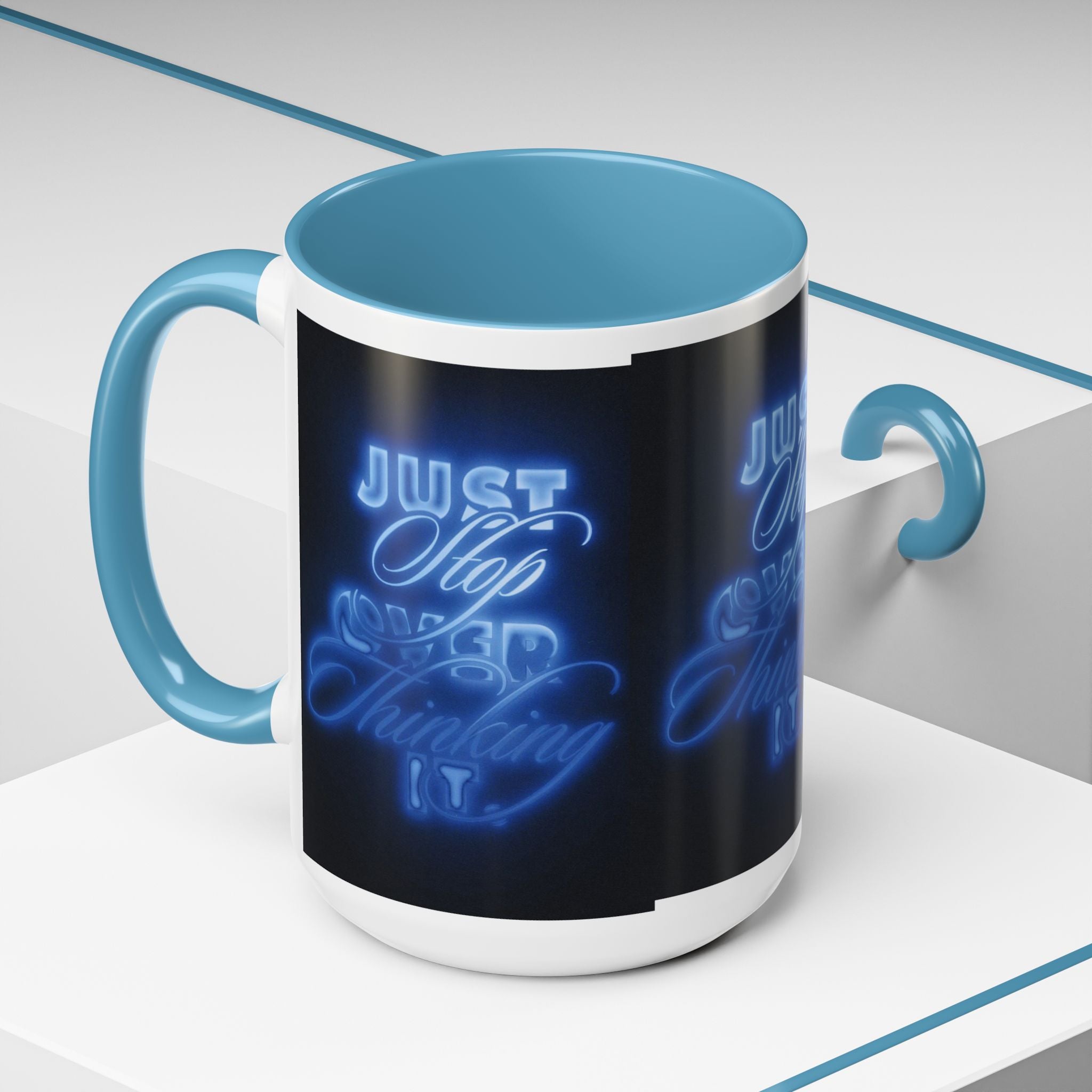 Reality Department - Just Stop Overthinking Neon Coffee Mug