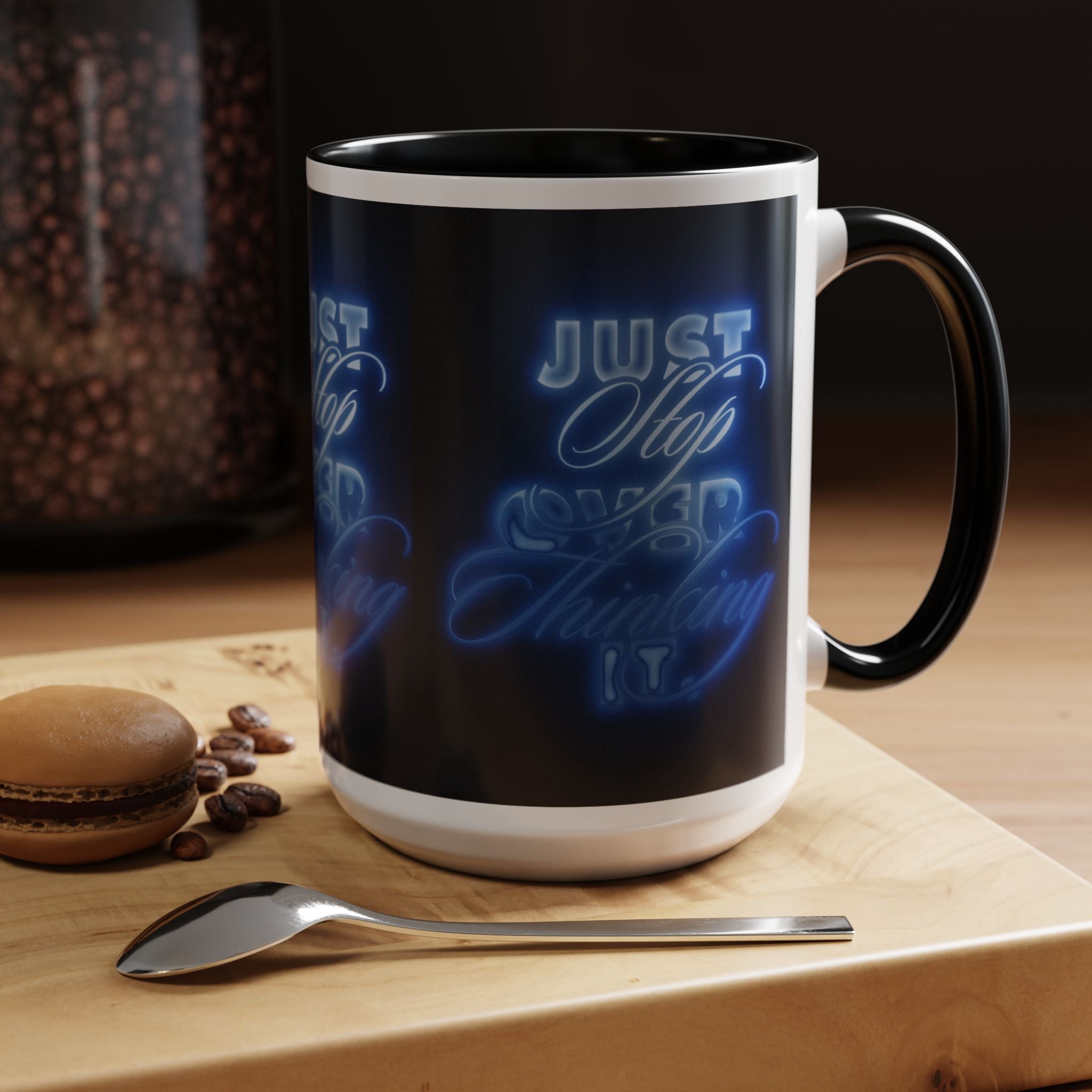 Reality Department - Just Stop Overthinking Neon Coffee Mug