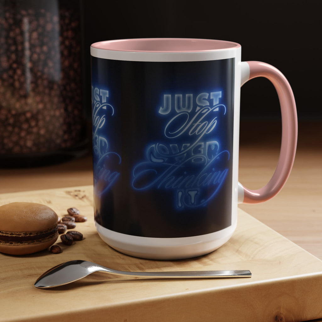Reality Department - Just Stop Overthinking Neon Coffee Mug