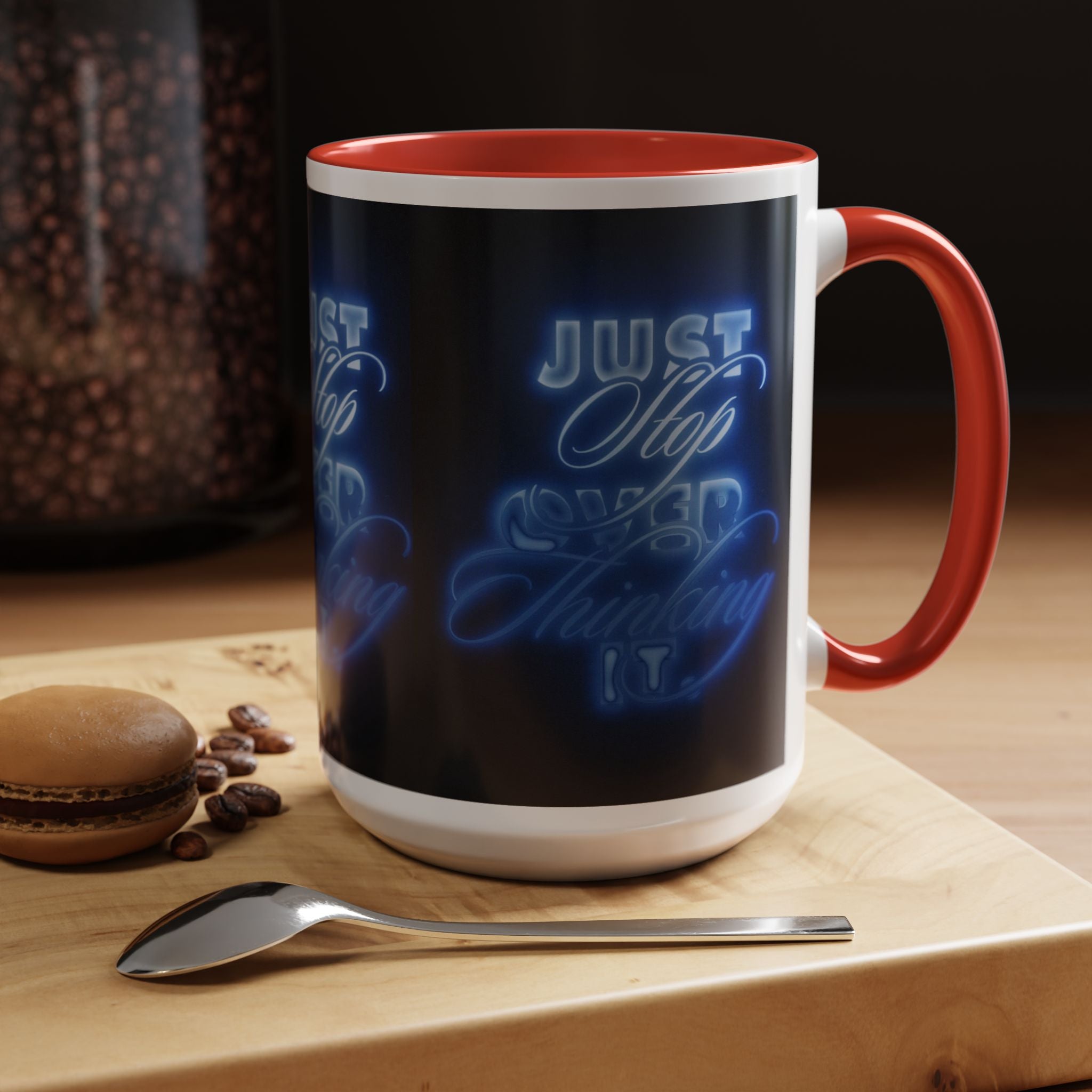 Reality Department - Just Stop Overthinking Neon Coffee Mug