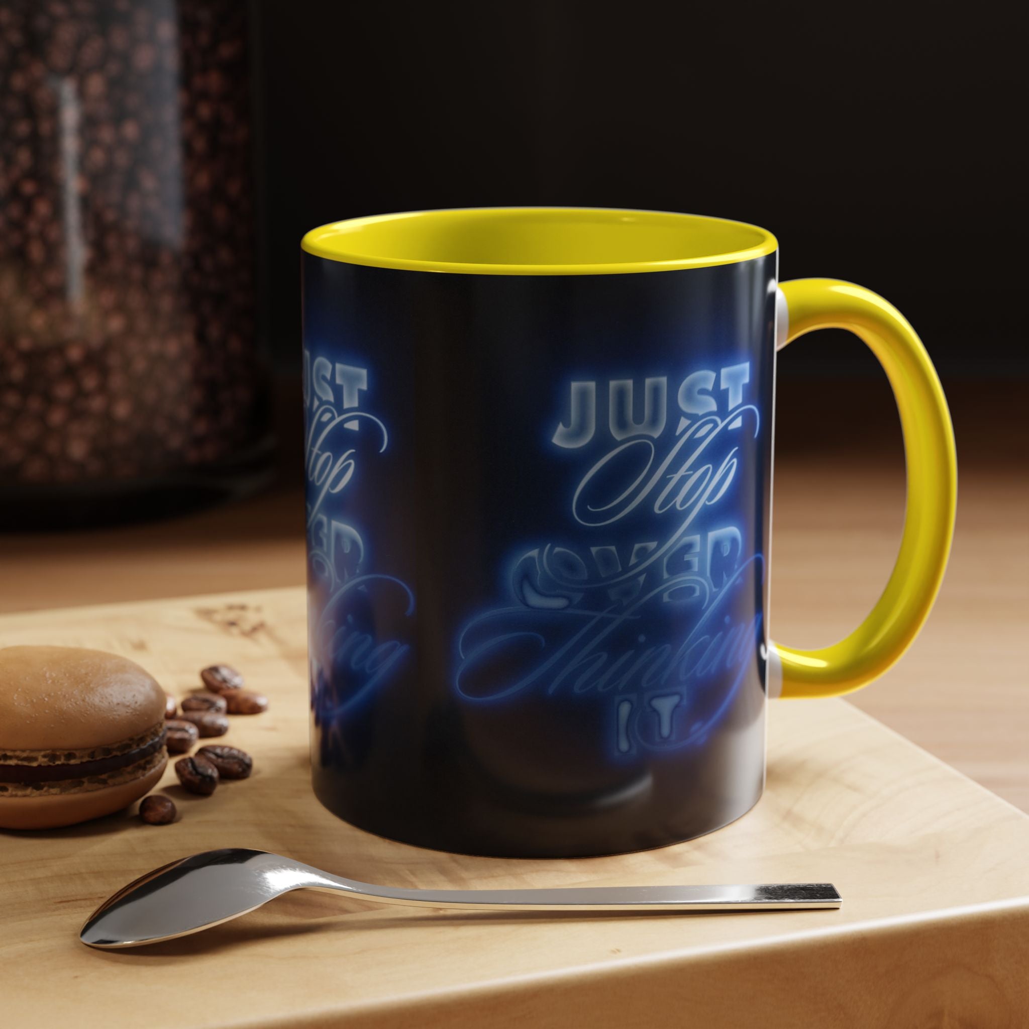 Reality Department - Just Stop Overthinking Neon Coffee Mug