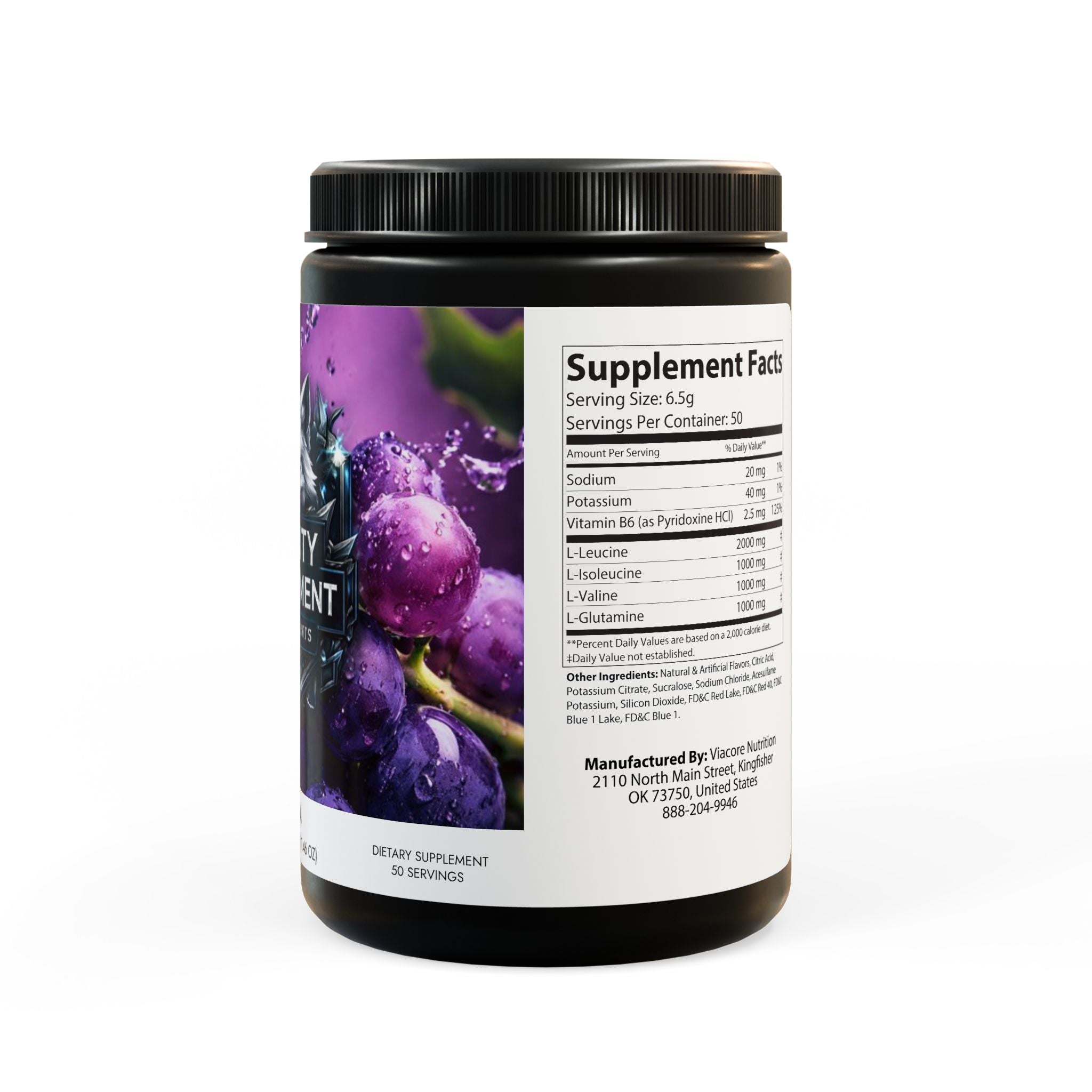 Reality Department - BCAA Supplement, Grape (325g, 11.46oz, 50 servings)
