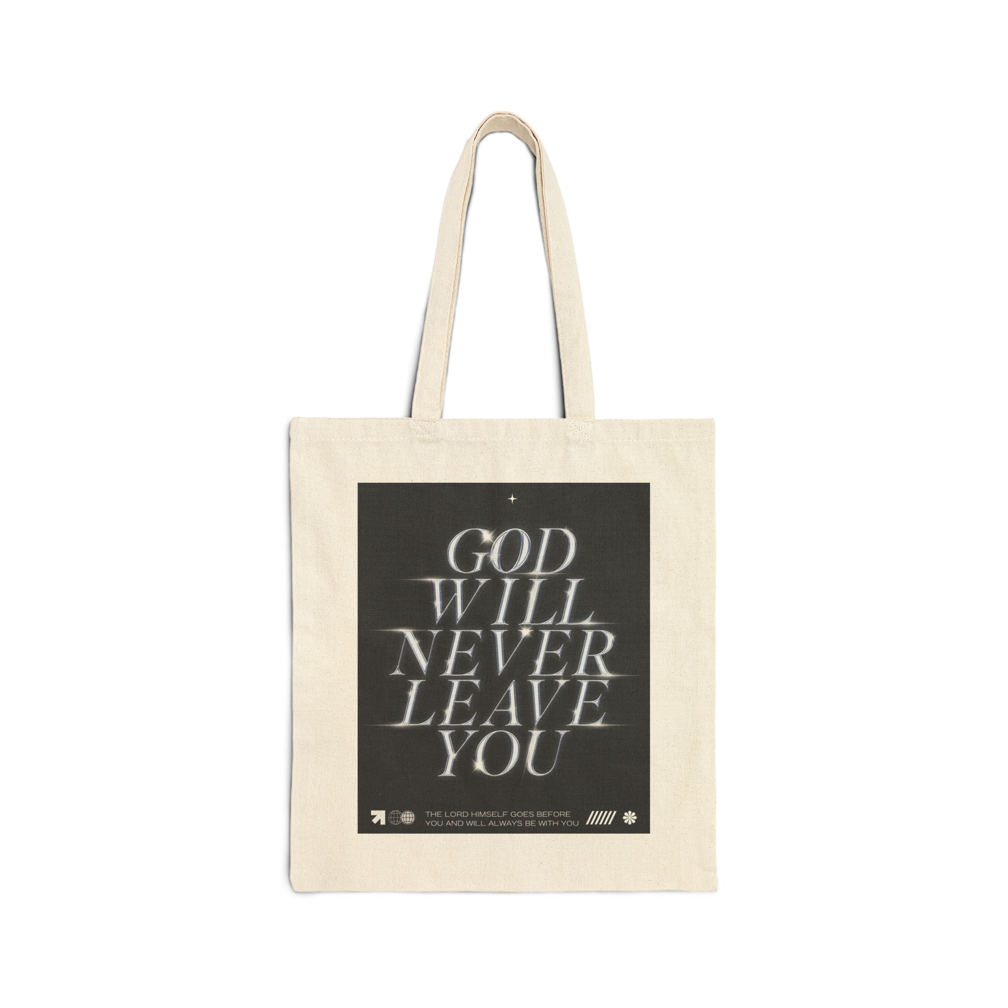 Tote Bag — "Fear of God" / "God Will Never Leave You" Canvas Tote