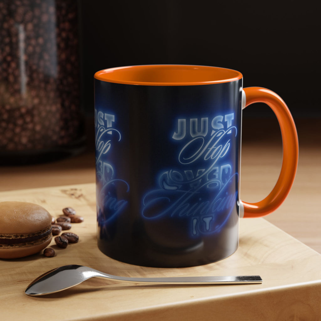 Reality Department - Just Stop Overthinking Neon Coffee Mug