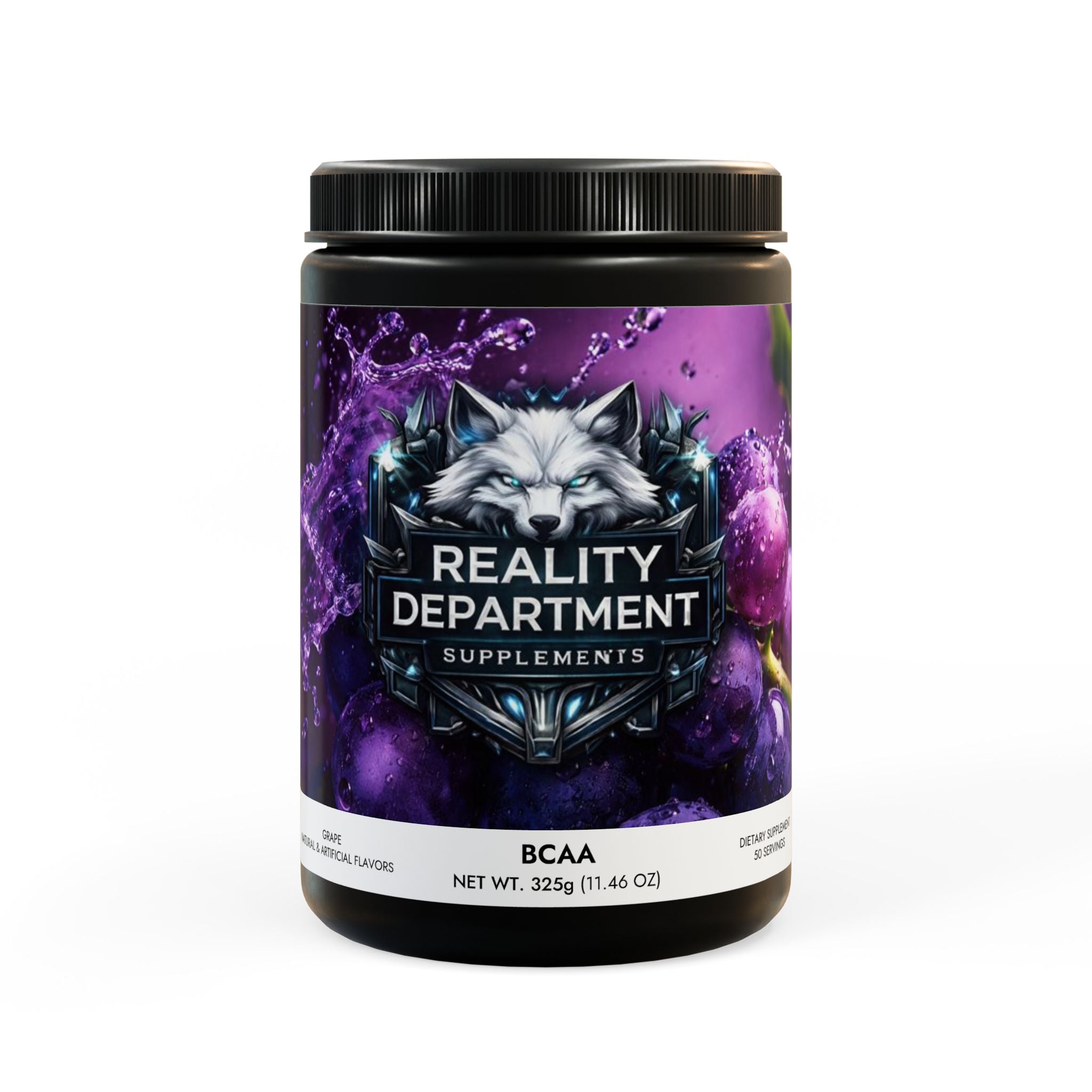 Reality Department - BCAA Supplement, Grape (325g, 11.46oz, 50 servings)