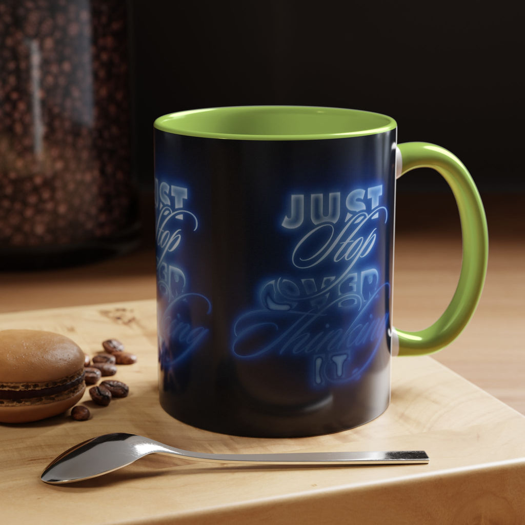 Reality Department - Just Stop Overthinking Neon Coffee Mug