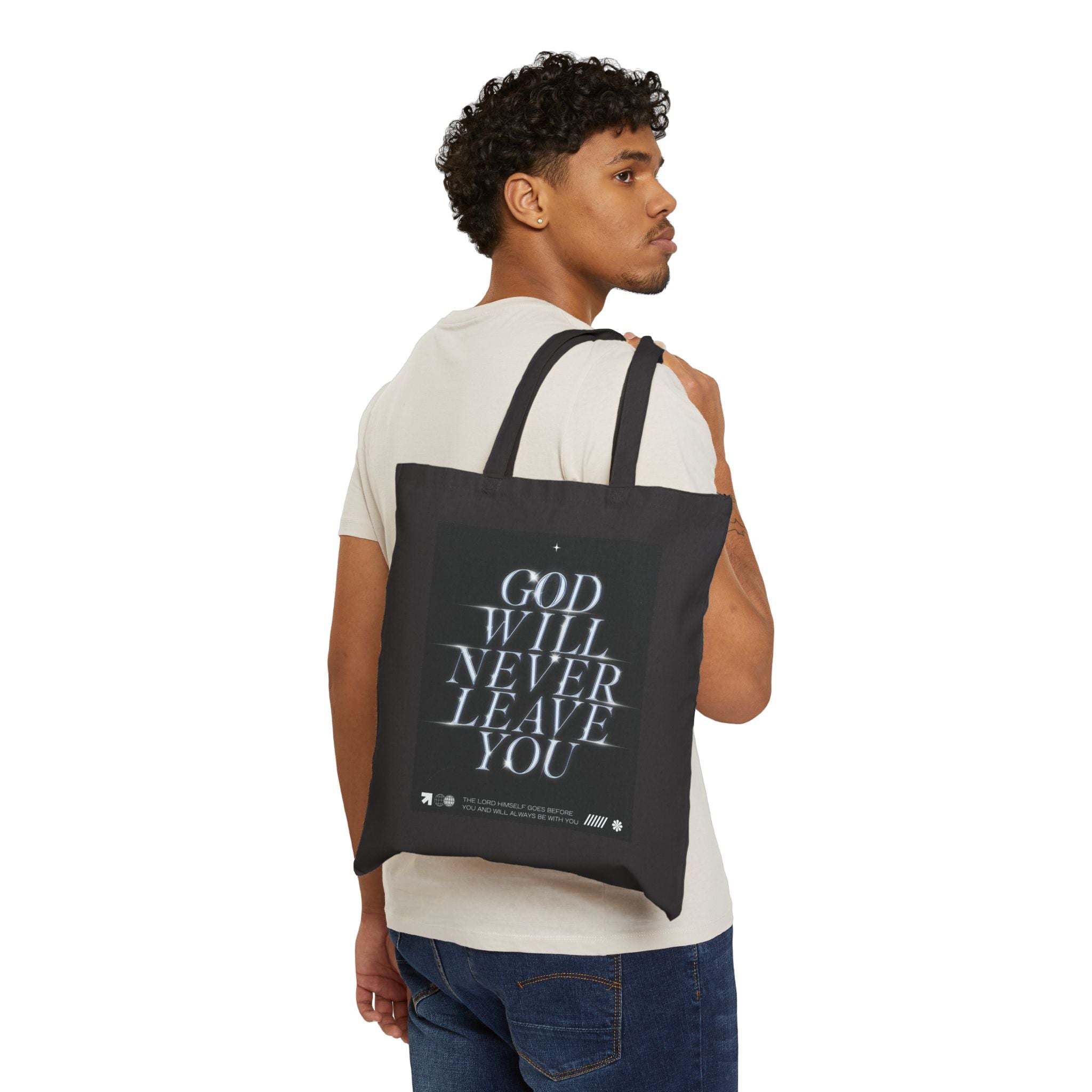 Tote Bag — "Fear of God" / "God Will Never Leave You" Canvas Tote