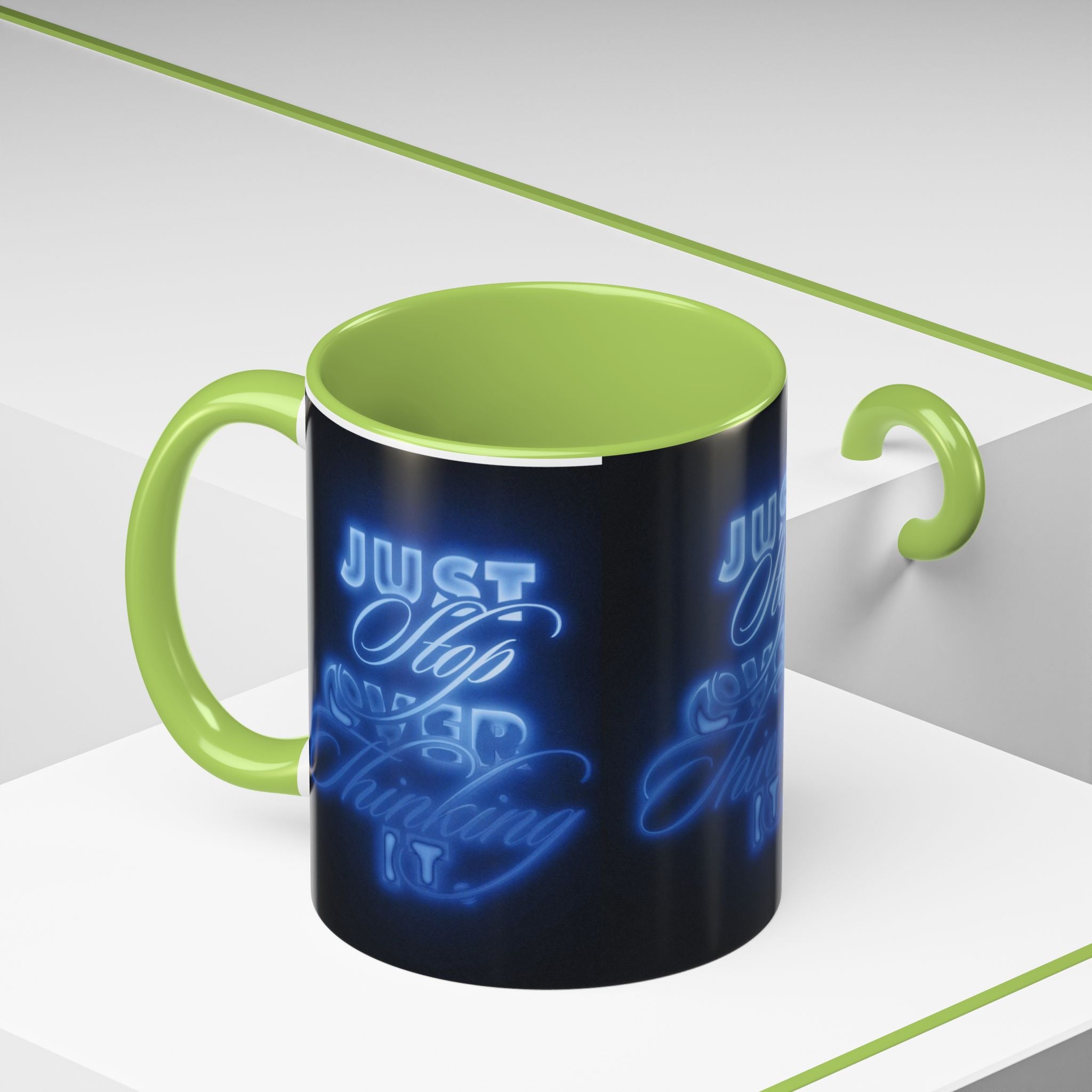 Reality Department - Just Stop Overthinking Neon Coffee Mug