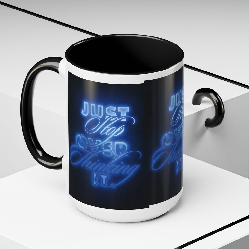 Reality Department - Just Stop Overthinking Neon Coffee Mug