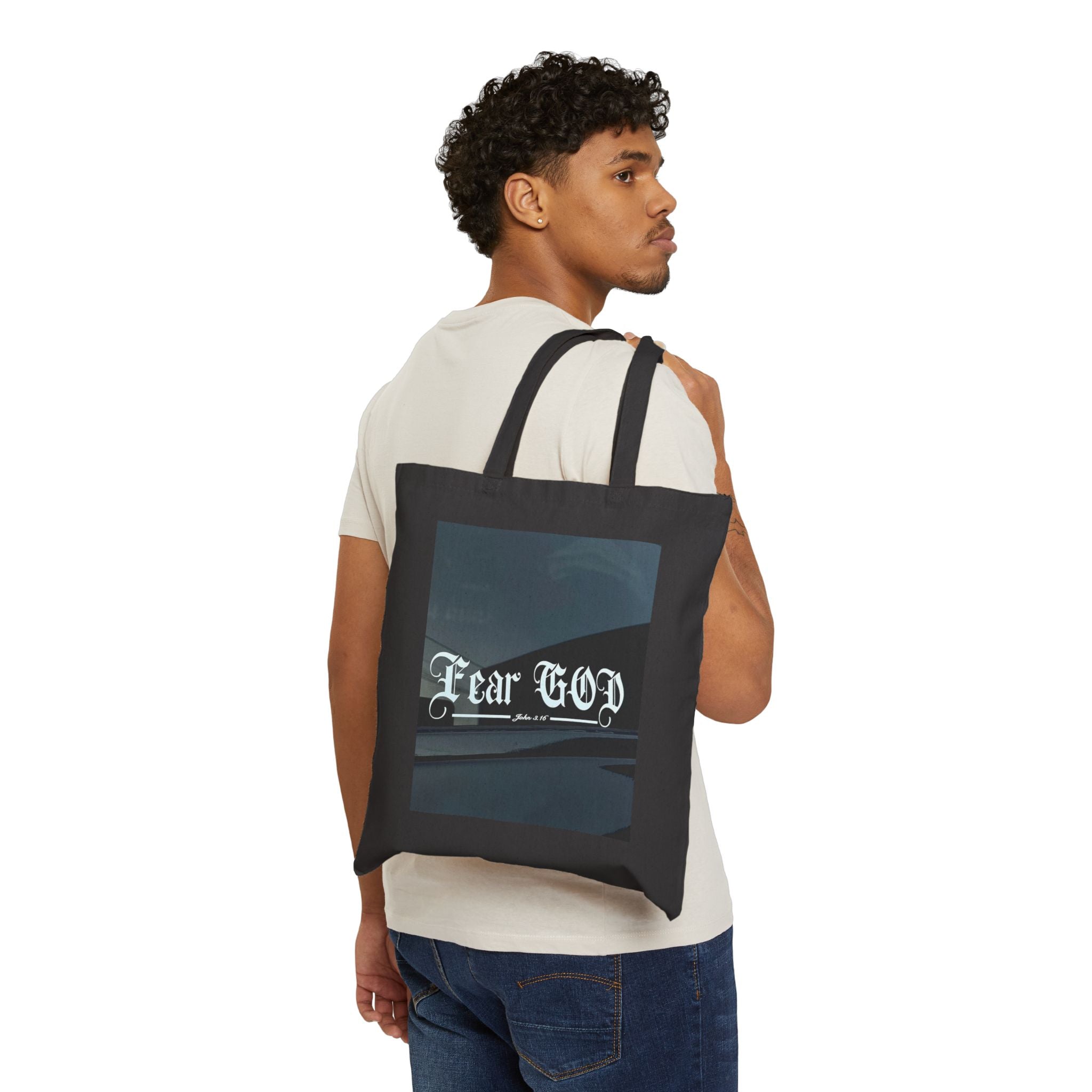 Tote Bag — "Fear of God" / "God Will Never Leave You" Canvas Tote