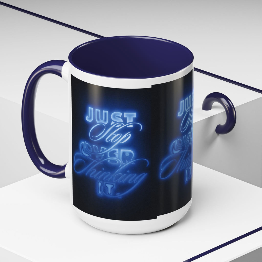 Reality Department - Just Stop Overthinking Neon Coffee Mug