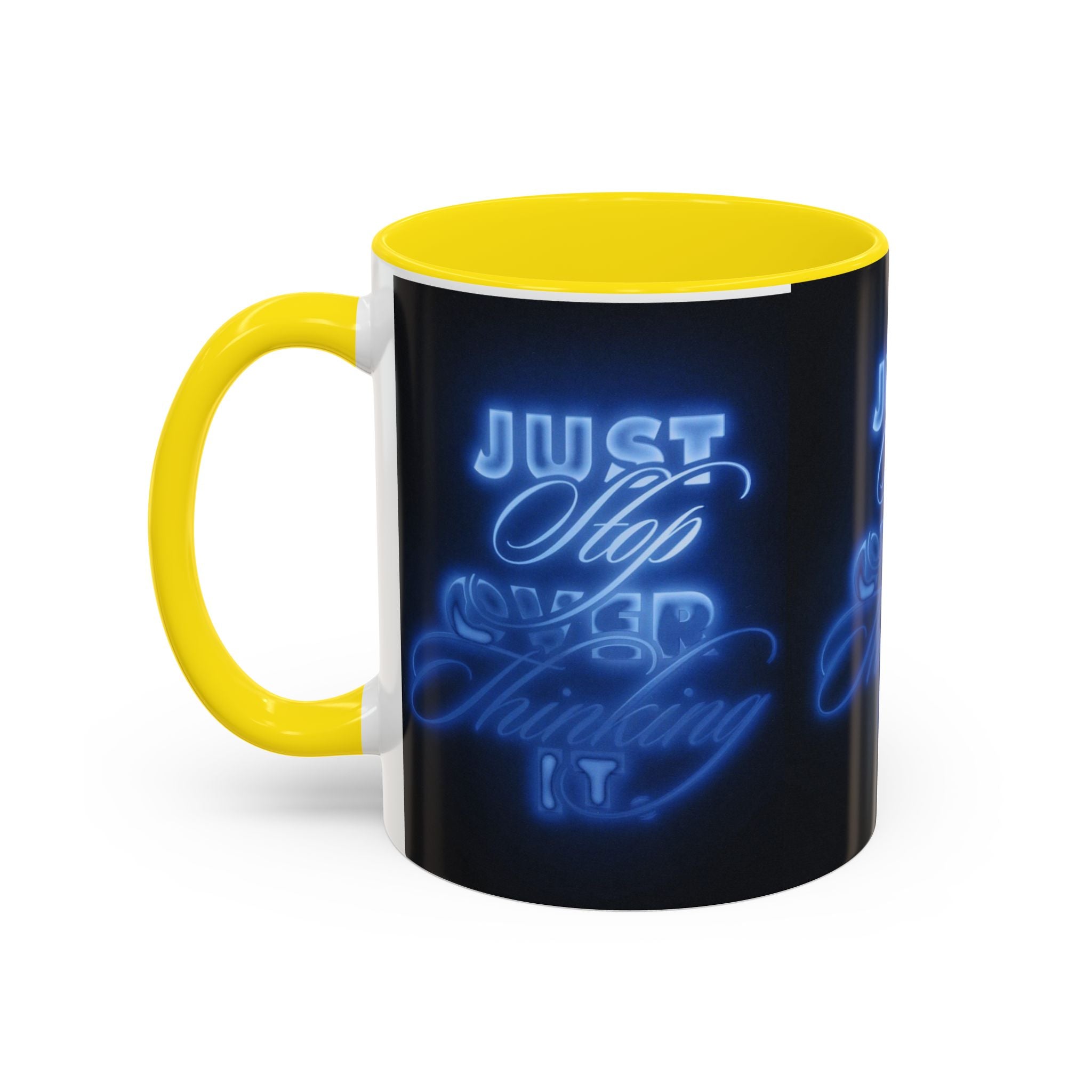 Reality Department - Just Stop Overthinking Neon Coffee Mug