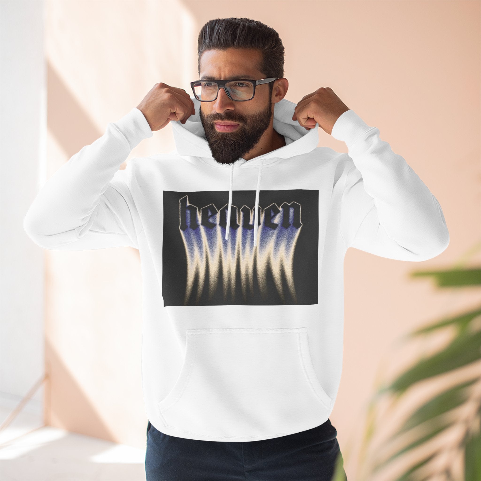 Heaven Flame Three-Panel Fleece Streetwear Hoodie