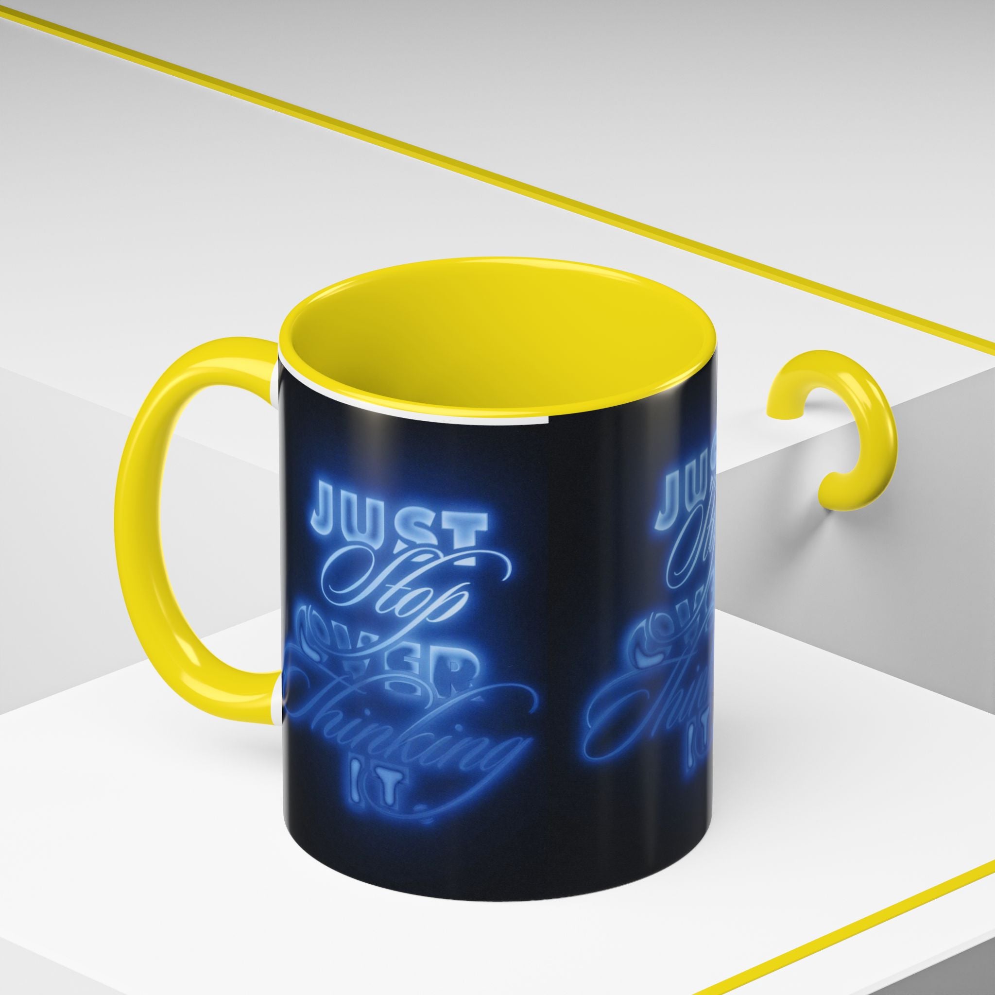Reality Department - Just Stop Overthinking Neon Coffee Mug